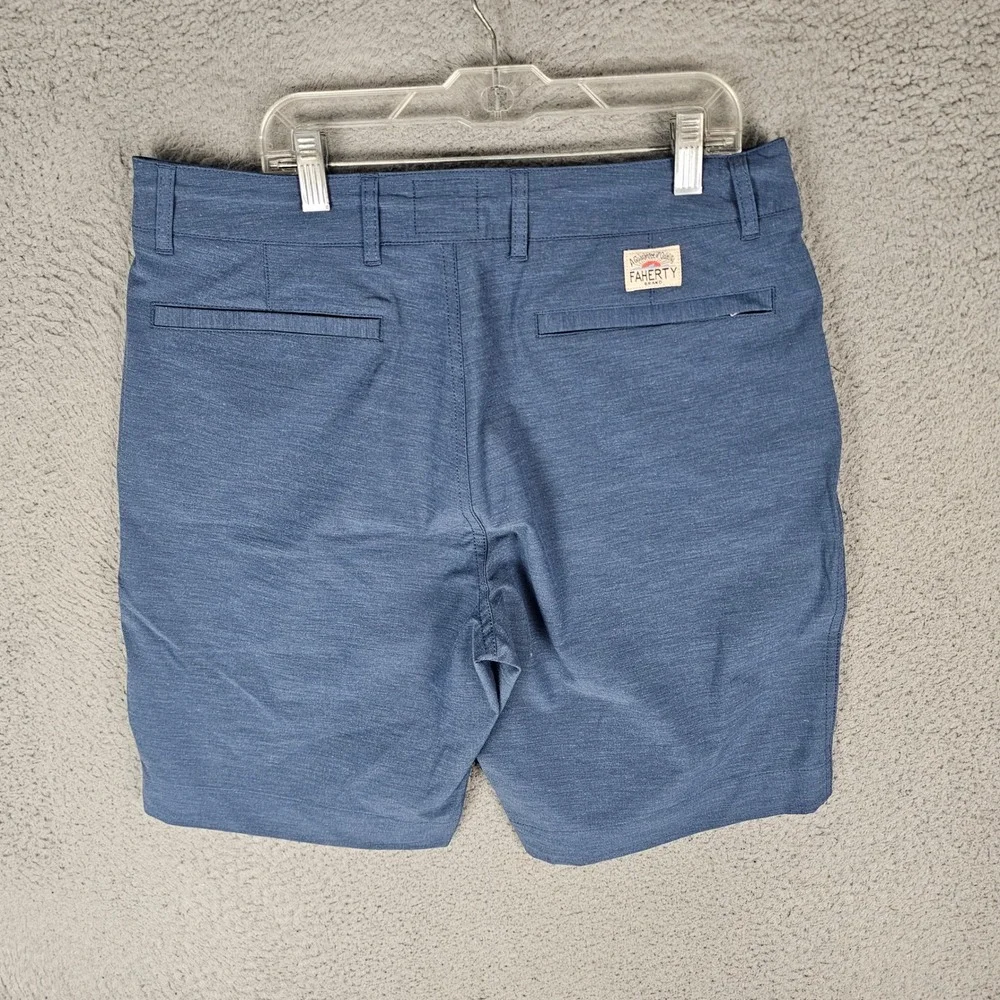 Faherty Shorts Mens 31 Blue All Day Shorts Hybrid Boardshort Stretch Casual
